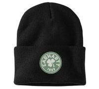 Carhartt Men's 106205 Knit Shamrock Patch Beanie One Size Fits All Black
