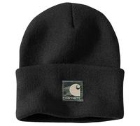 Carhartt Men's 106336 Knit Camo Patch Beanie, Black, One Size