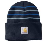Carhartt Men's 106338 Knit Stripe Beanie, Navy, One Size
