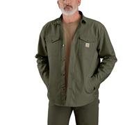 Carhartt Men's 106384 Montana Rugged Flex Loose Fit Heavyweight Duck Shirt Jac, Dusty Olive, XL