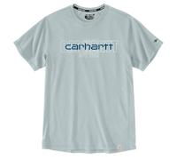 Carhartt Men's 106653 Force® Relaxed Fit Midweight Short-Sleeve Logo Gr, Dew Drop, Large Tall