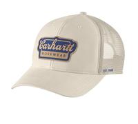 Carhartt Men's 106738 Rugged Flex™ Twill Mesh-Back Script Patch Cap, Chalk, One size