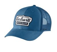 Carhartt Men's 106738 Rugged Flex™ Twill Mesh-Back Script Patch Cap, Dark Horizon Blue, One size