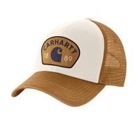 Carhartt Men's 106743 Canvas Mesh-Back 1889 Patch Cap, Carhartt Brown, One Size