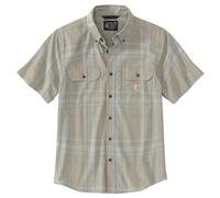 Carhartt Men's 106746 Loose Fit Midweight Short-Sleeve Plaid Shirt, Chalk, XXL