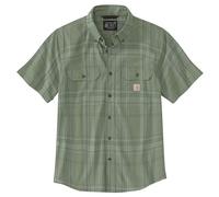 Carhartt Men's 106746 Loose Fit Midweight Short-Sleeve Plaid Shirt, Sage, Medium