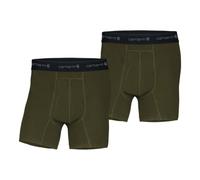 Carhartt Men's 5" Inseam Basic Cotton-Poly Boxer Brief 2-Pack, Burnt Olive, Medium
