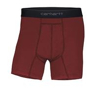 Carhartt Men's 5" Inseam Basic Cotton-Poly Boxer Brief 2-Pack, Fired Brick, XL