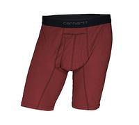 Carhartt Men's 8" Inseam Basic Cotton-Poly Boxer Brief 2-Pack, Fired Brick, L