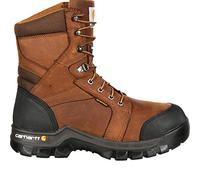 Carhartt Men's 8" Rugged Flex Insulated Waterproof Breathable Safety Toe Leather Work Boot CMF8389, Brown, 9.5 M US