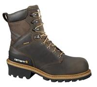 Carhartt Men's 8" Waterproof Composite Toe Leather Logger Boot CML8360, Crazy Horse Brown, 9.5 W US