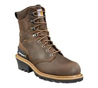 Carhartt Men's 8" Waterproof Composite Toe Leather Logger Boot CML8369, Crazy Horse Brown Oil Tanned, 9.5 M US