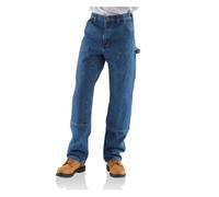 Carhartt Men's B136 Double Front Washed Duck Loose Fit Pant, Darkstone, 44W / 32L