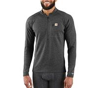 Carhartt Men's Base Force Heavyweight Polyester-Wool Quarter-Zip Layer Top, Black Heather, L