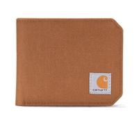 Carhartt Men's Bifold and Passcase, Durable Billfold Wallets, Available in Leather and Canvas Styles, Nylon Duck Brown, One Size
