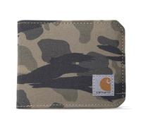 Carhartt Men's Bifold and Passcase, Durable Billfold Wallets, Available in Leather and Canvas Styles, Nylon Duck (Blind Duck Camo), One Size