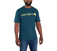 Carhartt Men's Big Signature Logo Short Sleeve T-Shirt, Night Blue Heather, Medium