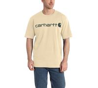 Carhartt Men's Big Signature Logo Short Sleeve T-Shirt, Oat Milk, Medium