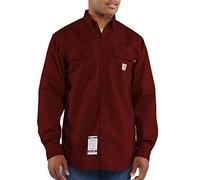 Carhartt Men's Big & Tall Flame Resistant Classic Twill Shirt,Dark Crimson,Large Tall
