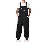 Carhartt Men's Big & Tall Loose Fit Firm Duck Insulated Bib Overall, Black, X-Large/Tall