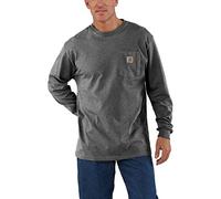 Carhartt Men's Big Tall Workwear Pocket Jersey K126 Long Sleeve T Shirt, Carbon Heather, XXL Tall UK