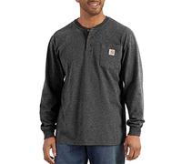 Carhartt Men's Big & Tall Workwear Pocket Long Sleeve Henley, Carbon Heather, 4X-Large