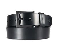 Carhartt Men's Burnished Leather Box Buckle Belt, Black With Black Finish, 36