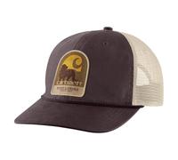 Carhartt Men's Canvas Mesh-Back Dog Patch Cap, Dark Sepia, One size