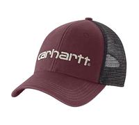 Carhartt Men's Canvas Mesh-Back Logo Graphic Cap, Port/Malt, One size