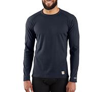 Carhartt Men's Carhartt Force Midweight Classic Thermal Base Layer Long Sleeve Shirt Top, Navy, Large
