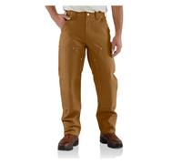 Carhartt mens Carhartt Men's Firm Double Front Duck Utility Work Dungaree Solid Pants - Brown -
