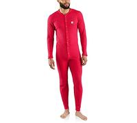 Carhartt Men's Classic Cotton-Polyester Base Layer Union Suit, Red, Medium