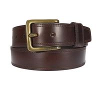 Carhartt Men's Double Row Stitching Snap Fasteners Brass Buckle, Brown, 34
