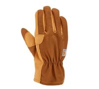 Carhartt Men's Duck/Synthentic Leather Open Cuff Glove Cold Weather, Brown, Medium