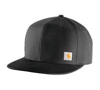 Carhartt Men's Firm Duck Flat Brim Cap, Black, One size