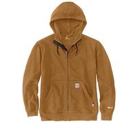 Carhartt Men's Flame-Resistant Force Loose Fit Midweight Full-Zip Sweatshirt, Carhartt Brown, 4X-Large Big