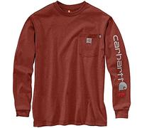 Carhartt Men's Flame-Resistant Force Original Fit Long-Sleeve Graphic T-Shirt, Red Brown Heather, Large