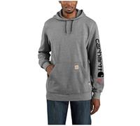 Carhartt Men's Flame-Resistant Force Original Fit Long Sleeve Midweight Graphic Sweatshirt, Granite Heather, Large
