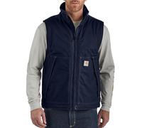 Carhartt Men's Flame Resistant Quick Duck Vest Work Utility Outerwear, Dark Navy, X-Large