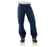 Carhartt Men's Flame Resistant Signature Denim Dungaree,Denim,34 x 32