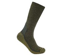 Carhartt Men's Force Grid Midweight Synthetic-Merino Wool Blend Crew Sock, Olive, Large