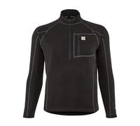 Carhartt Men's Force Heavyweight Synthetic Wool-Blend Fleece Base Layer Quarter-Zip Top, Black Heather, Medium