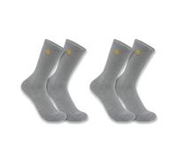 Carhartt Men's Force Midweight Crew Sock 2 Pack Work, Heather Gray, Large