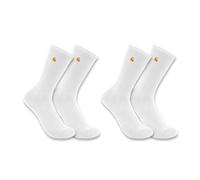 Carhartt Men's Force Midweight Crew Sock 2 Pack Work, White, X-Large (Pack of 2)
