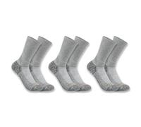 Carhartt Men's Force Midweight Crew Sock 3 Pack Pair, Charcoal, Medium (Pack of 3)
