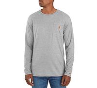 Carhartt Men's Force Relaxed Fit Midweight Long-Sleeve Pocket T-Shirt 104617, Heather Grey, XXL