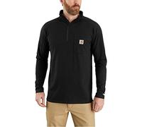 Carhartt Men's Force Relaxed Fit Midweight Long-Sleeve Quarter-Zip Mock-Neck T-Shirt 104255 Work Utility, Black, S