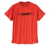 Carhartt Men's Force Relaxed Fit Midweight Short-Sleeve Block Logo Graphic T-Shirt, Cherry Tomato, XL