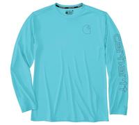 Carhartt Men's Force Sun Defender™ Lightweight Long-Sleeve Logo Graphic T-Shirt, Gulf Blue, XXL Tall