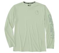 Carhartt Men's Force Sun Defender Lightweight Long-Sleeve Logo Graphic T-Shirt, Tender Greens, Large